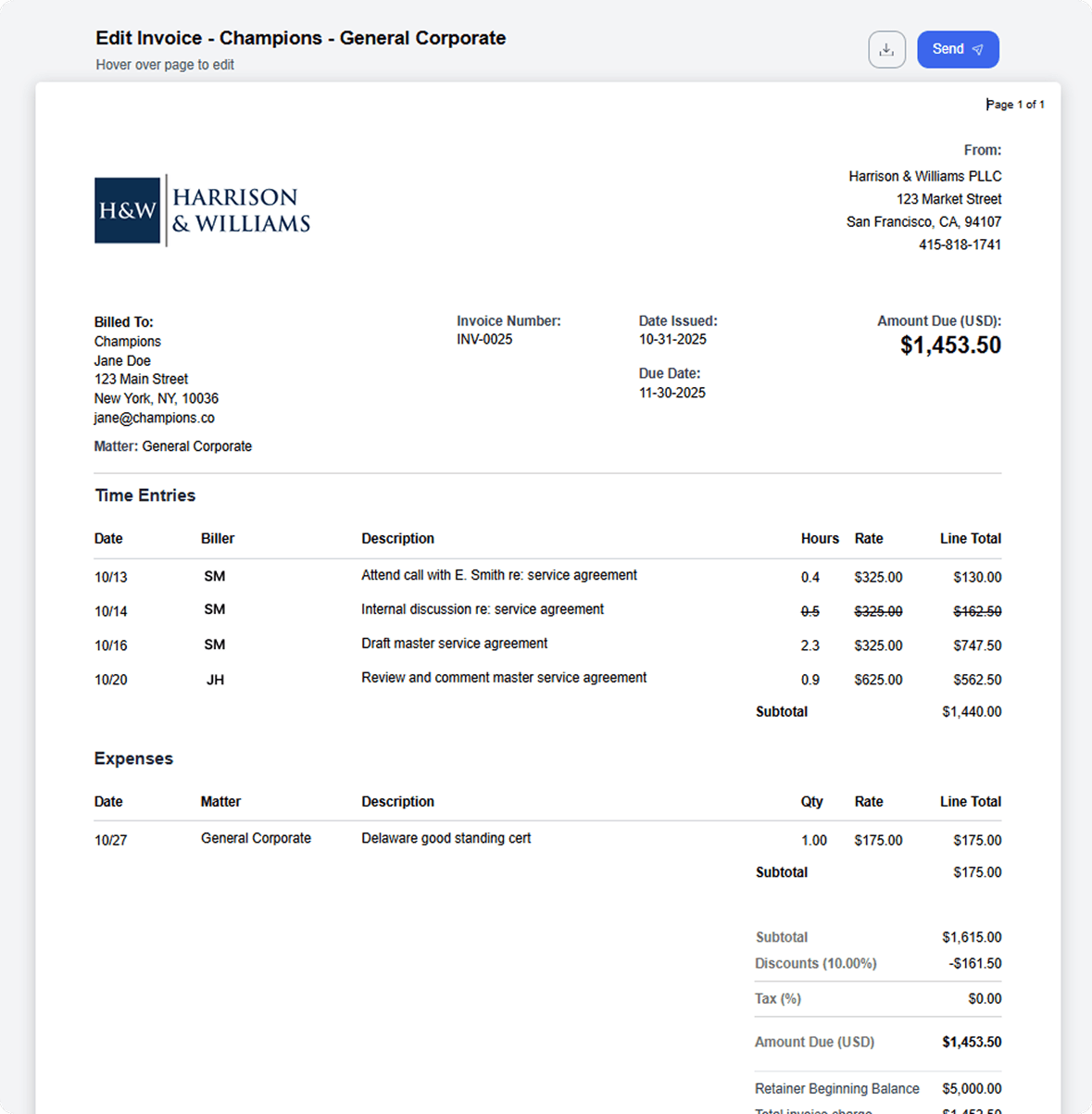 Invoice preview placeholder